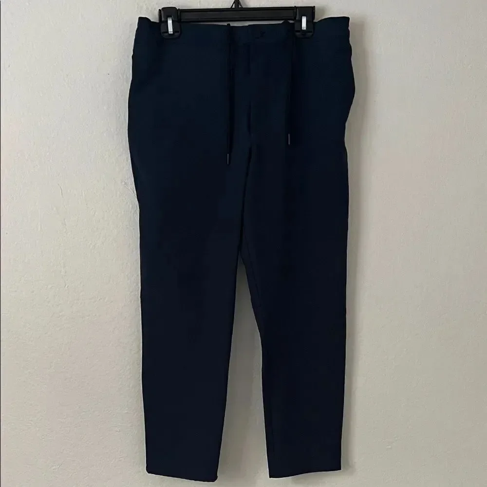 Banana Republic Men' Travel Slim Tapered Pants Drawstring Navy Blue - 32x30